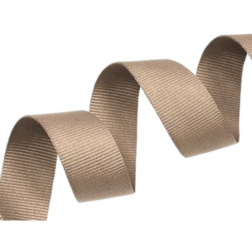 Bézs grosgrain szövésű szalag, szegőpánt, ripsz szalag, 20 mm